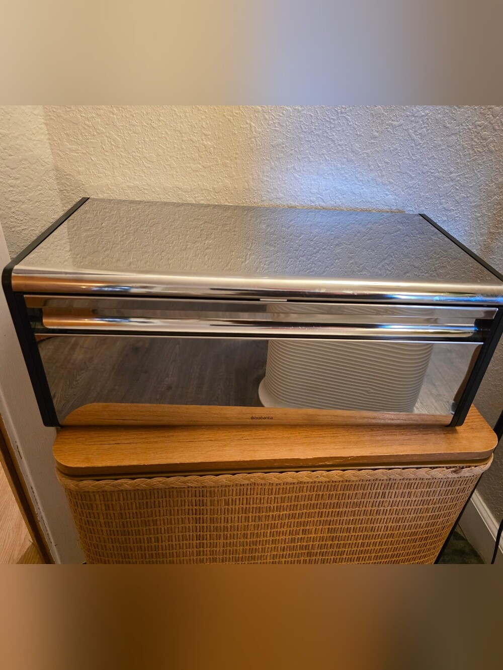 Brabantia Fall Front Brilliant Steel Bread Box